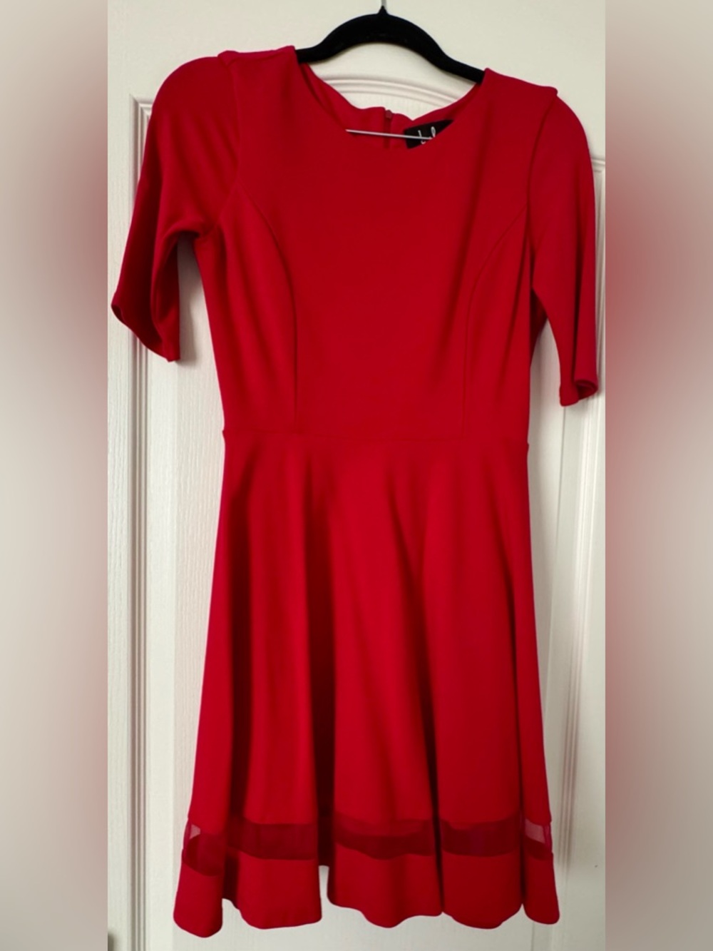 Lulu's Sheer Factor Red Mesh Skater Dress - EUC